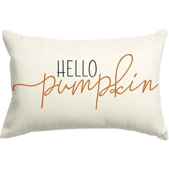 Fall Pillow Covers 12x20 Inch,Autumn Hello Pumpkin Pillows Decorative - Picture 7 of 7